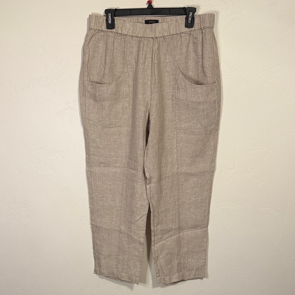 Quince Beige Linen Capris